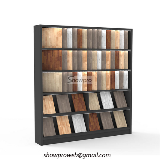 Wooden floor display stand for showrooms