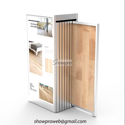 custom wooden floor sample display racks for showrooms