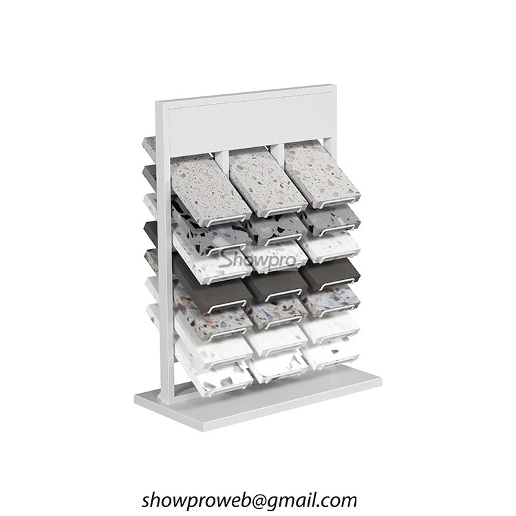 Portable tile display rack for trade show booths