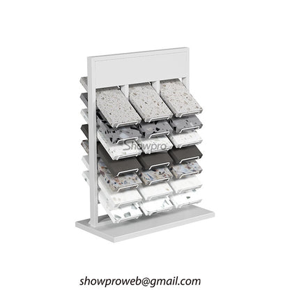 Portable tile display rack for trade show booths