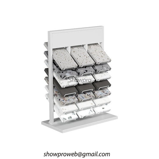 Portable tile display rack for trade show booths