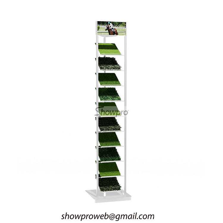 Turf Display Racks Custom retail shop metal turf grass sample display stand – Showpro ...