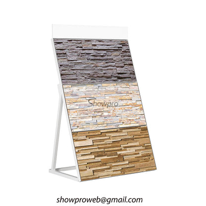 Space-saving ledger stone display for small showrooms