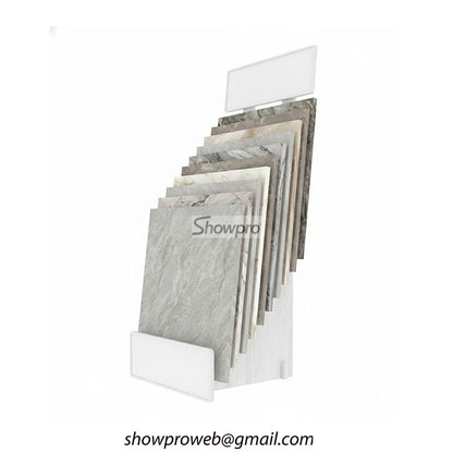 Simple vertical slot tile sample display rack