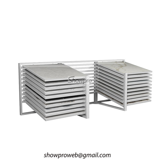 Smooth glide horizontal sliding tile display system