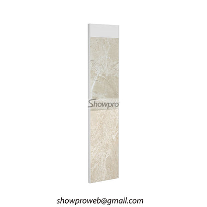 Vertical wall mounted tile display with adjustable clips