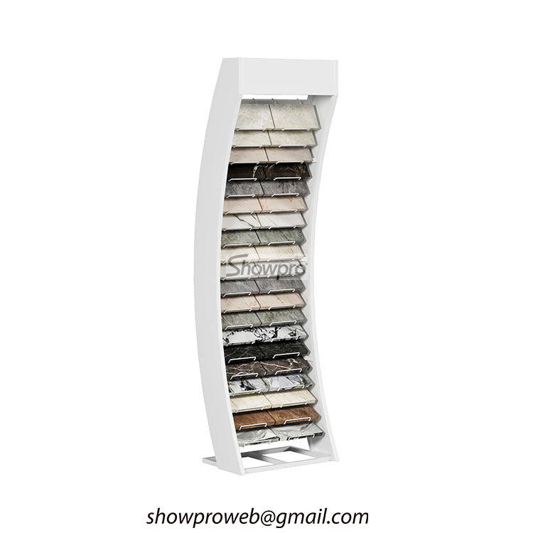 Metal wire tile display racks for heavy stone samples