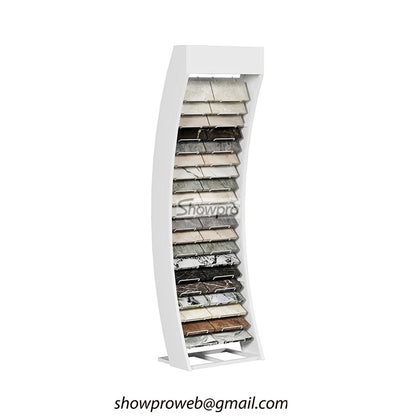 Metal wire tile display racks for heavy stone samples