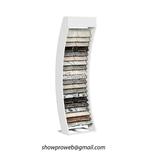 Metal wire tile display racks for heavy stone samples