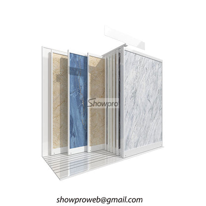 Smooth-glide tile display rack