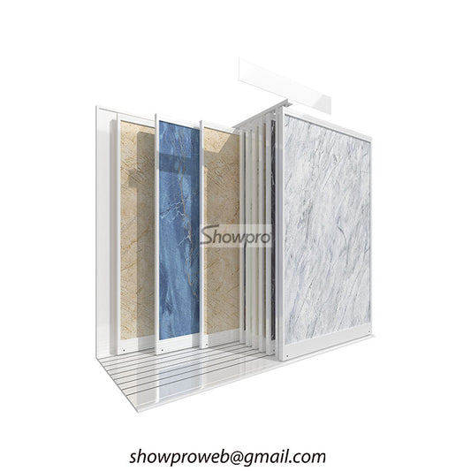 Smooth-glide tile display rack