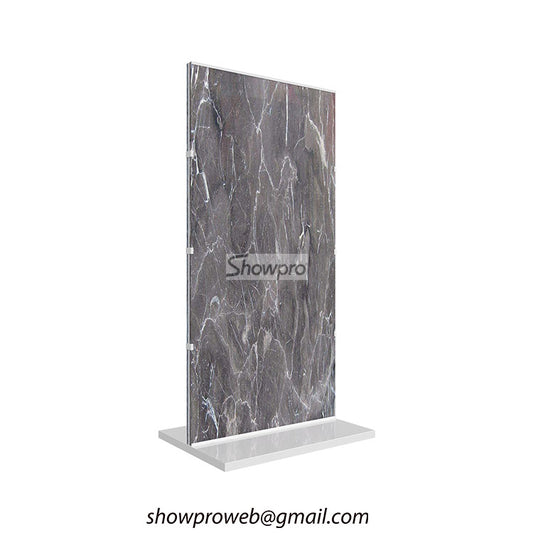 freestanding vertical tile display for granite samples