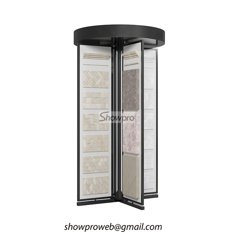 Easy-access rotating tile display for customer browsing