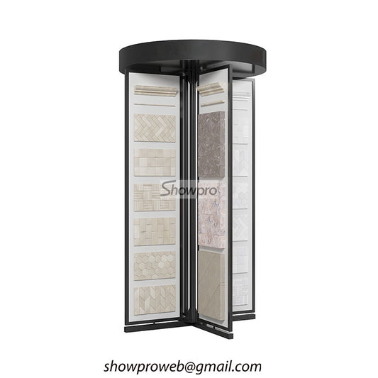 Easy-access rotating tile display for customer browsing