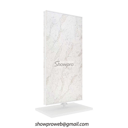 Space-saving 360-degree rotating tile rack for small retail showrooms