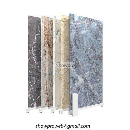 sliding ceramic tile display rack for small showrooms