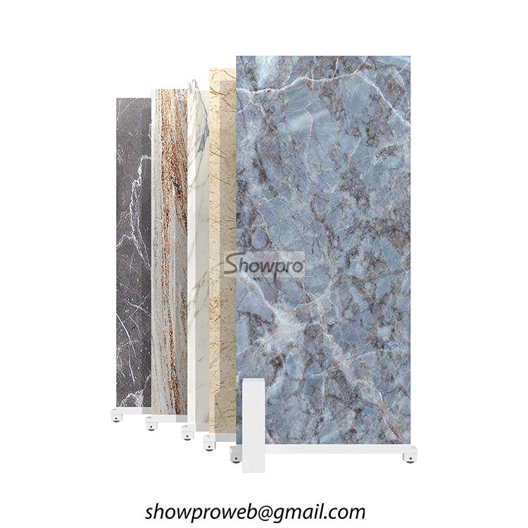 sliding ceramic tile display rack for small showrooms