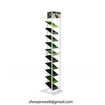 Custom retail shop metal turf grass sample display stand