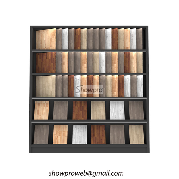 Wooden floor display stand for showrooms