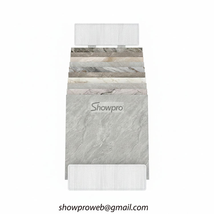 Simple vertical slot tile sample display rack