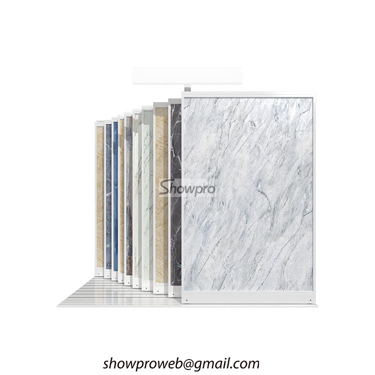 Smooth-glide tile display rack