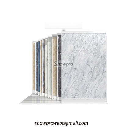 Smooth-glide tile display rack