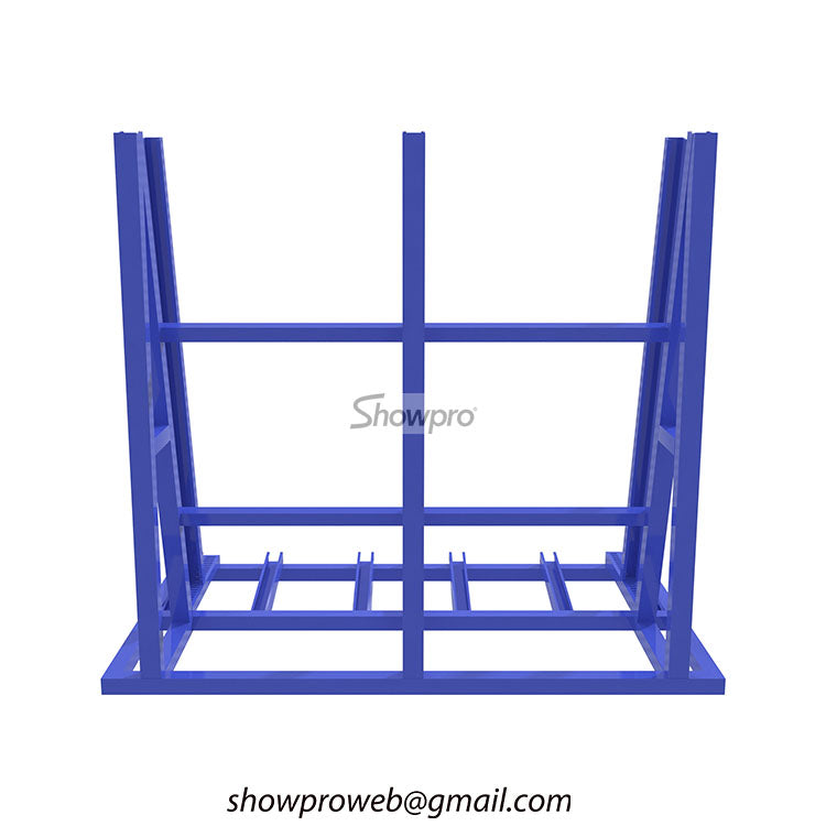 Industrial steel marble slab storage and display rack