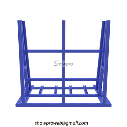 Industrial steel marble slab storage and display rack
