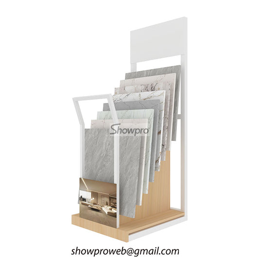 Full-size marble stone display rack for warehouses