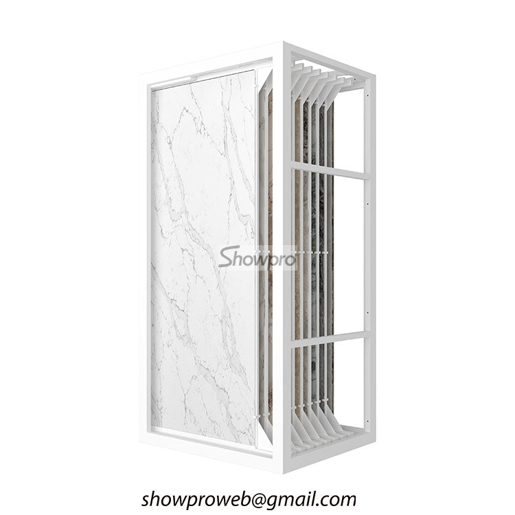 Heavy-duty sliding rack for large format porcelain slabs