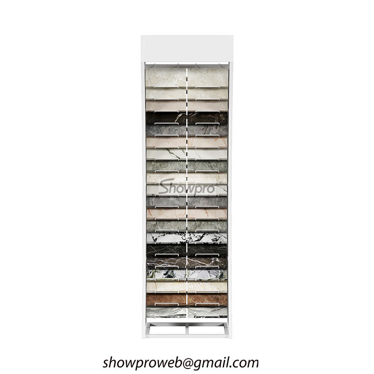 Metal wire tile display racks for heavy stone samples