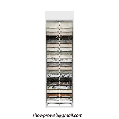 Metal wire tile display racks for heavy stone samples