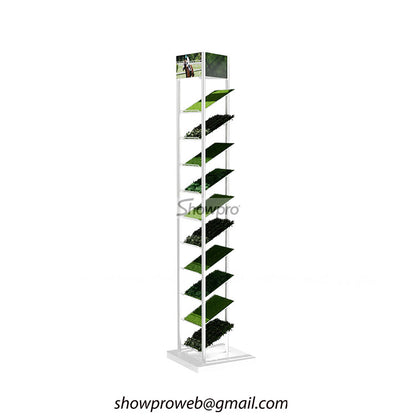 Custom retail shop metal turf grass sample display stand