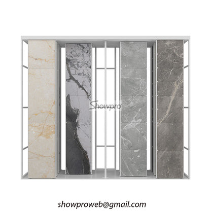 Custom tiles display rack large sliding display stand
