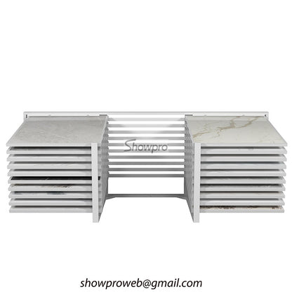 Smooth glide horizontal sliding tile display system