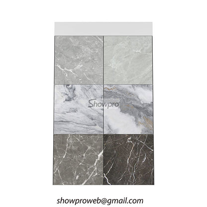 Easy-to-assemble tile display racks for exhibition booths