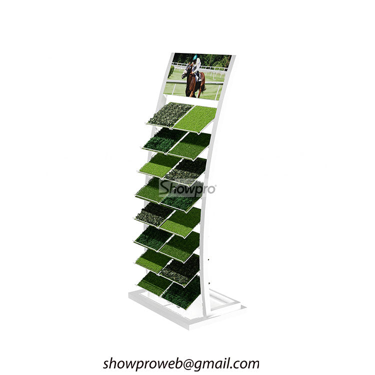 Artificial grass metal display stand showroom stands