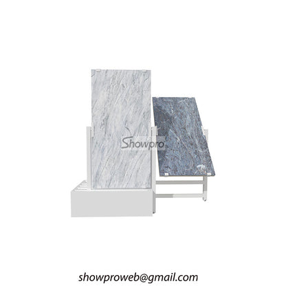 Custom sliding tile display racks for showrooms