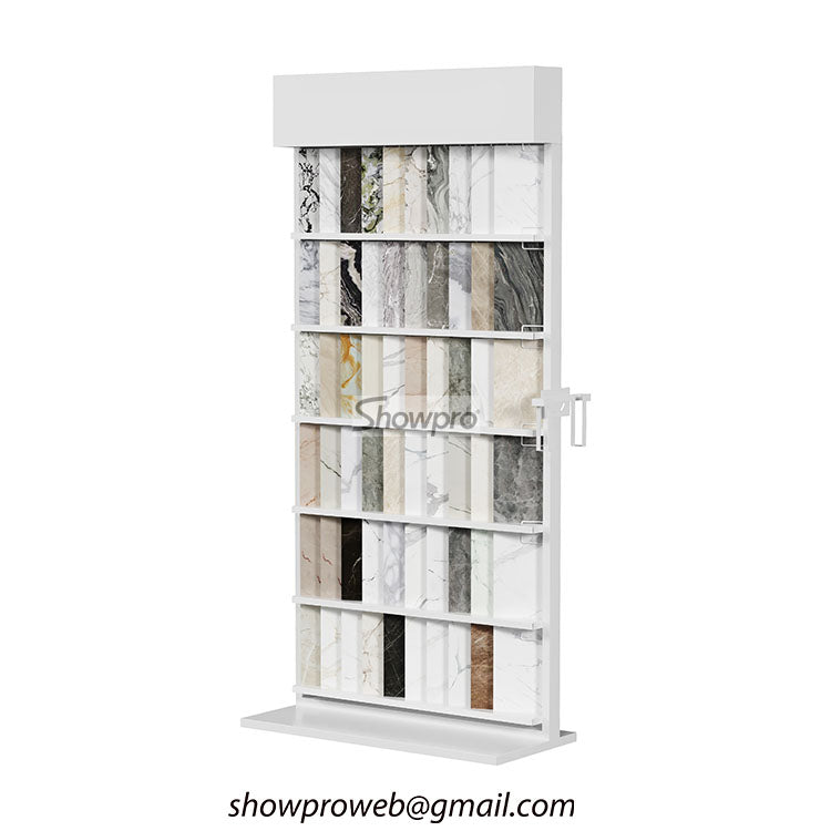 Freestanding unit for tile samples metal tile storage rack