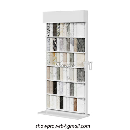 Freestanding unit for tile samples metal tile storage rack