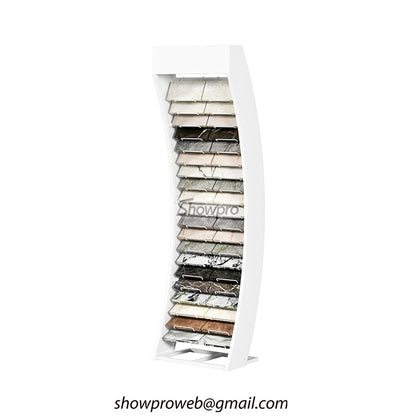 Metal wire tile display racks for heavy stone samples