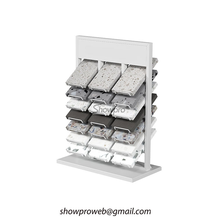 Portable tile display rack for trade show booths