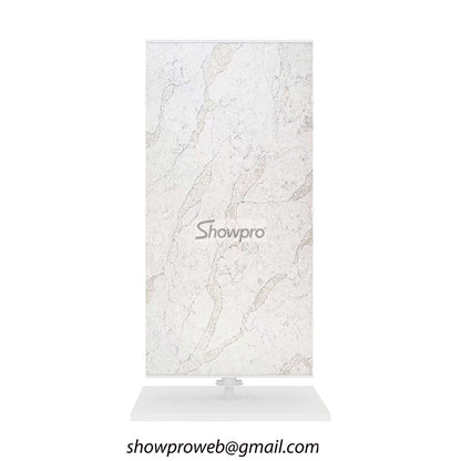 Space-saving 360-degree rotating tile rack for small retail showrooms