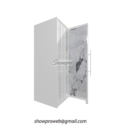 Double-sided sliding tile wing display