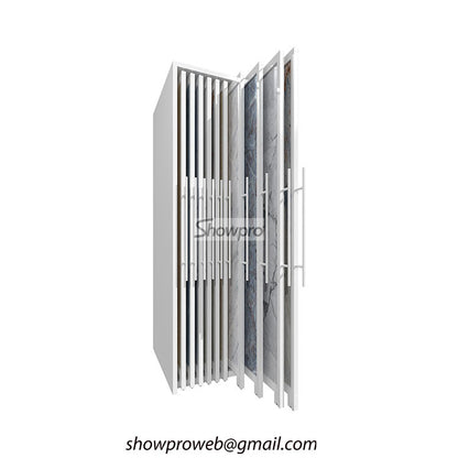 Double-sided sliding tile wing display