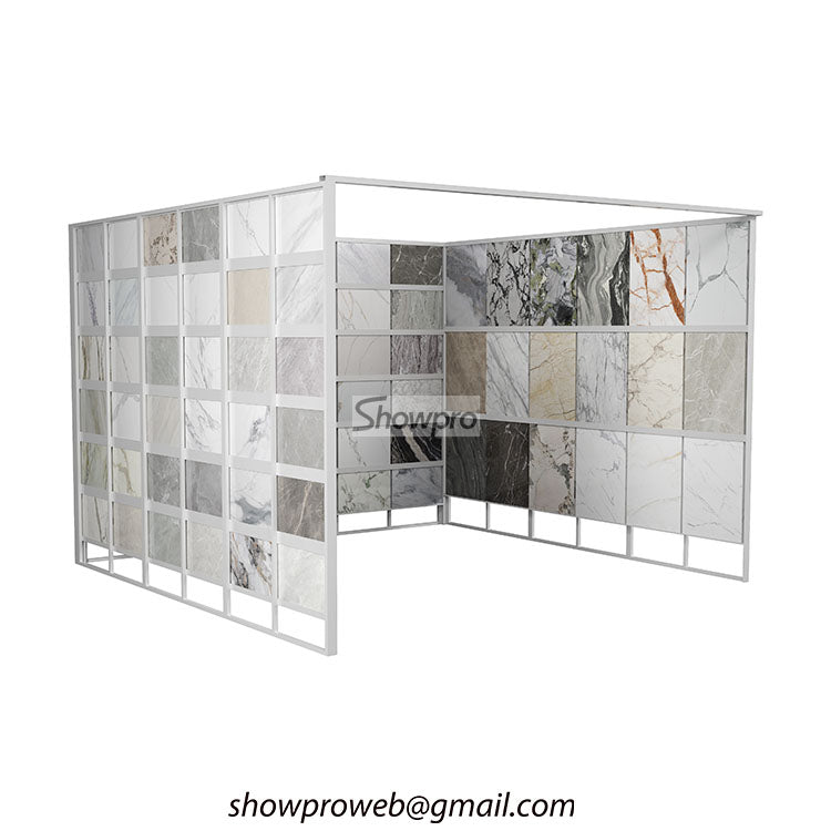 Stainless steel tile hanging display rack