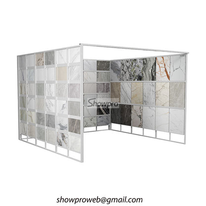 Stainless steel tile hanging display rack