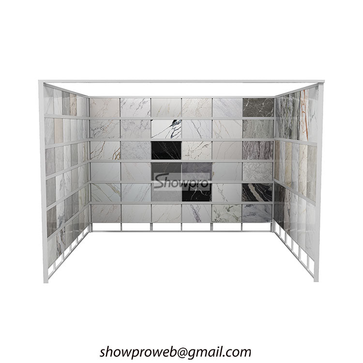 Stainless steel tile hanging display rack