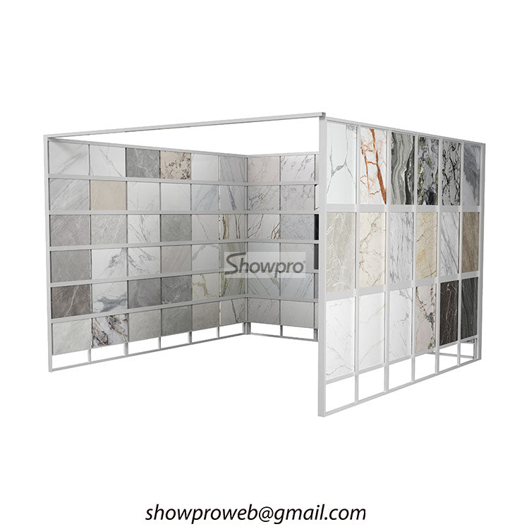 Stainless steel tile hanging display rack