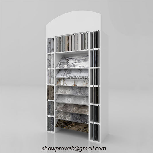 Custom branded tile display rack manufacturer for wholesalers
